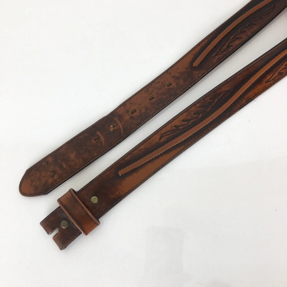 Silver Creek Collection Western Stitched Leather Belt Brown Size 36 Unisex